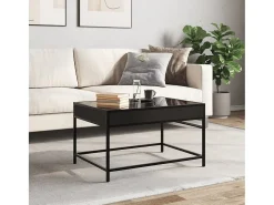 Mesa de centro con Infinity LED negro 70x50x41 cm