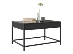 Mesa de centro con Infinity LED negro 70x50x41 cm