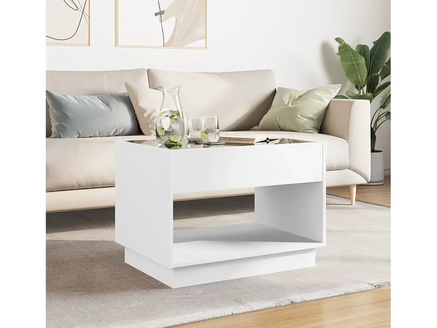 Mesa de centro con Infinity LED blanco 70x50x50 cm