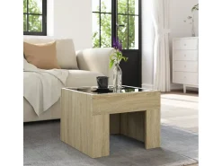 Mesa de centro con Infinity LED roble Sonoma 40x40x30 cm