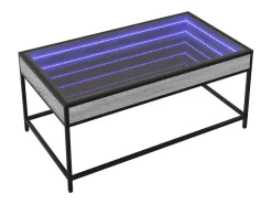 Mesa de centro con Infinity LED gris Sonoma 90x50x41 cm