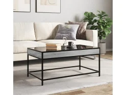 Mesa de centro con Infinity LED gris Sonoma 90x50x41 cm