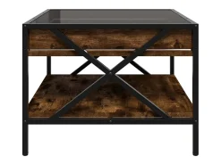 Mesa de centro con Infinity LED roble ahumado 50x50x38 cm