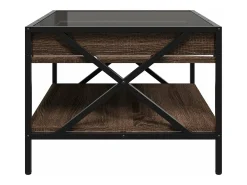 Mesa de centro con Infinity LED marrón roble 50x50x38 cm