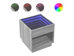 Mesa de centro con Infinity LED gris Sonoma 50x50x50 cm