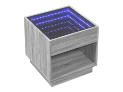 Mesa de centro con Infinity LED gris Sonoma 50x50x50 cm