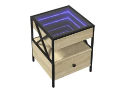 Mesa de centro con Infinity LED roble Sonoma 40x40x51 cm