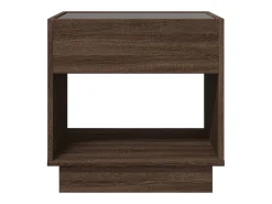 Mesa de centro con Infinity LED marrón roble 50x50x50 cm