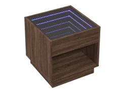 Mesa de centro con Infinity LED marrón roble 50x50x50 cm