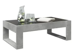 Mesa de centro con Infinity LED gris hormigón 90x53x30 cm