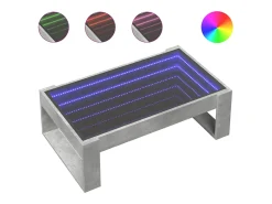 Mesa de centro con Infinity LED gris hormigón 90x53x30 cm