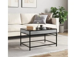 Mesa de centro con Infinity LED gris Sonoma 70x50x41 cm