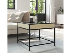 Mesa de centro con Infinity LED roble Sonoma 50x50x41 cm