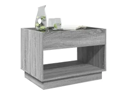 Mesa de centro con Infinity LED gris Sonoma 70x50x50 cm