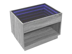 Mesa de centro con Infinity LED gris Sonoma 70x50x50 cm
