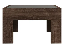 Mesa de centro con Infinity LED marrón roble 50x50x30 cm