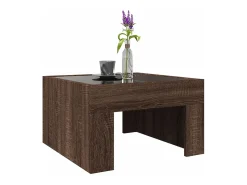Mesa de centro con Infinity LED marrón roble 50x50x30 cm