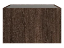 Mesa de centro con Infinity LED marrón roble 50x50x30 cm