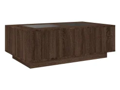 Mesa de centro con Infinity LED marrón roble 116x69x40 cm