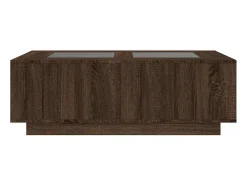 Mesa de centro con Infinity LED marrón roble 116x69x40 cm