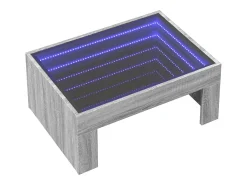 Mesa de centro con Infinity LED gris Sonoma 70x50x30 cm