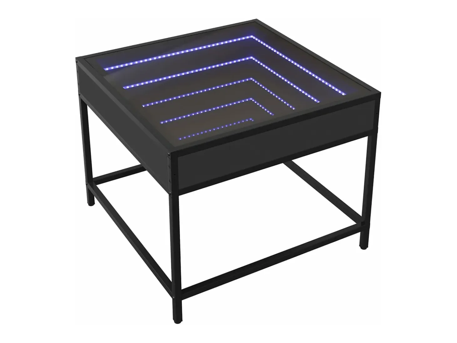 Mesa de centro con Infinity LED negro 50x50x41 cm