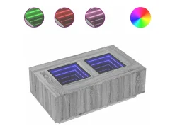 Mesa de centro con Infinity LED gris Sonoma 116x69x40 cm