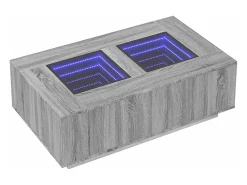 Mesa de centro con Infinity LED gris Sonoma 116x69x40 cm