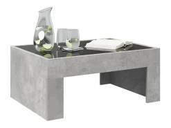 Mesa de centro con Infinity LED gris hormigón 70x50x30 cm