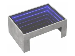 Mesa de centro con Infinity LED gris hormigón 70x50x30 cm