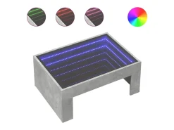 Mesa de centro con Infinity LED gris hormigón 70x50x30 cm