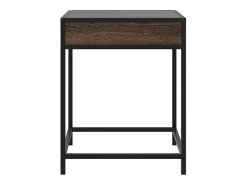 Mesa de centro con Infinity LED marrón roble 40x40x51 cm