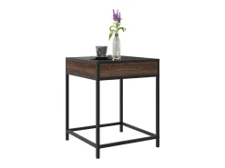 Mesa de centro con Infinity LED marrón roble 40x40x51 cm