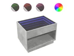 Mesa de centro con Infinity LED gris hormigón 70x50x50 cm