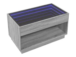 Mesa de centro con Infinity LED gris Sonoma 90x50x50 cm