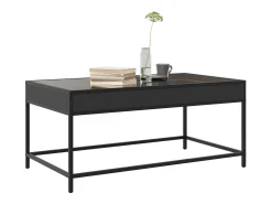Mesa de centro con Infinity LED negro 90x50x41 cm