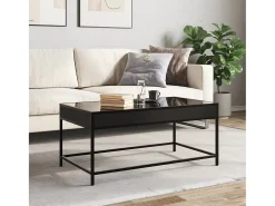 Mesa de centro con Infinity LED negro 90x50x41 cm