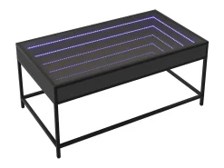 Mesa de centro con Infinity LED negro 90x50x41 cm