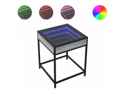 Mesa de centro con Infinity LED gris Sonoma 40x40x51 cm