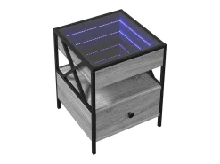 Mesa de centro con Infinity LED gris Sonoma 40x40x51 cm