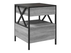 Mesa de centro con Infinity LED gris Sonoma 40x40x51 cm
