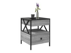 Mesa de centro con Infinity LED gris Sonoma 40x40x51 cm