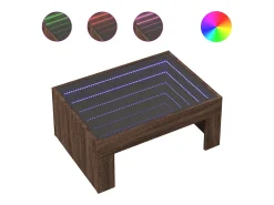 Mesa de centro con Infinity LED marrón roble 70x50x30 cm