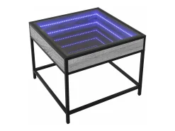 Mesa de centro con Infinity LED gris Sonoma 50x50x41 cm