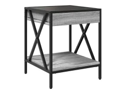 Mesa de centro con Infinity LED gris Sonoma 40x40x49 cm
