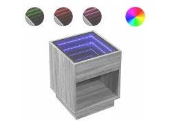 Mesa de centro con Infinity LED gris Sonoma 40x40x50 cm