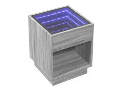 Mesa de centro con Infinity LED gris Sonoma 40x40x50 cm