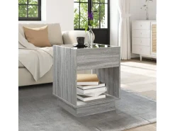 Mesa de centro con Infinity LED gris Sonoma 40x40x50 cm