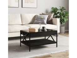 Mesa de centro con Infinity LED negro 70x50x38 cm