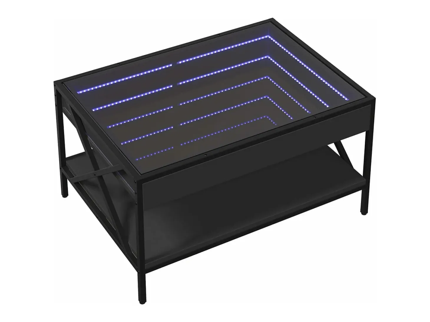 Mesa de centro con Infinity LED negro 70x50x38 cm
